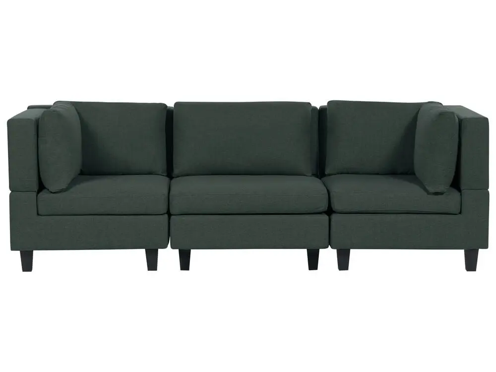 3-Sitzer Sofa Leinenoptik dunkelgrün UNSTAD aus strapazierfähigem Kunststoff