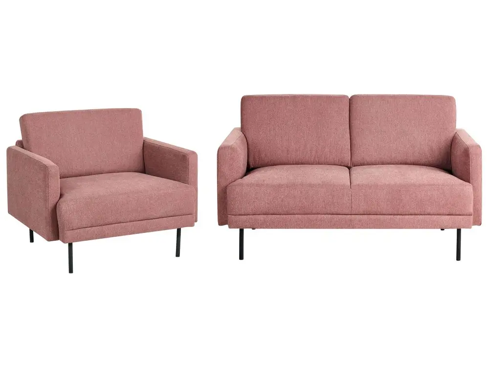 3-Sitzer Sofa Set rosa BREDA aus strapazierfähigem Kunststoff