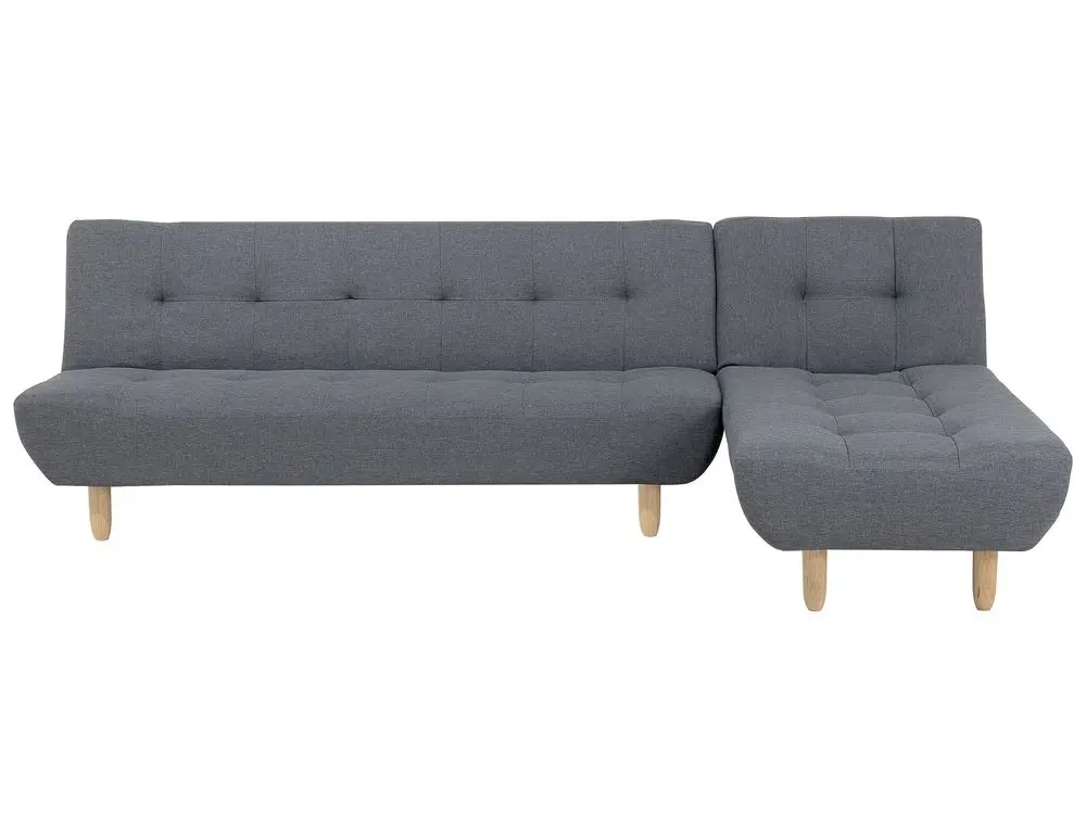 4-Sitzer Ecksofa dunkelgrau linksseitig mit Schlaffunktion ALSTEN aus pulverbeschichtetem Metall