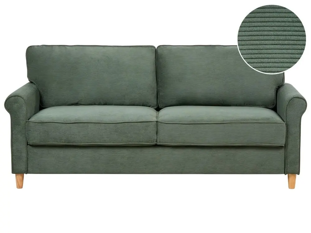 Bequeme 3-Sitzer Sofa Cord dunkelgrün RONNEBY