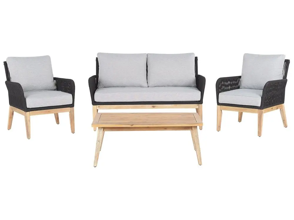 Garden Lounge Set Table 4 Seater MERANO Acacia Wood Grey