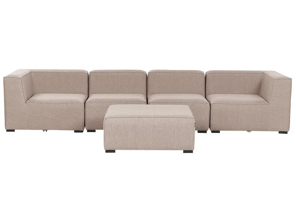 Gartensofa mit Ottomane 4-Sitzer AREZZO modular Elfenbein