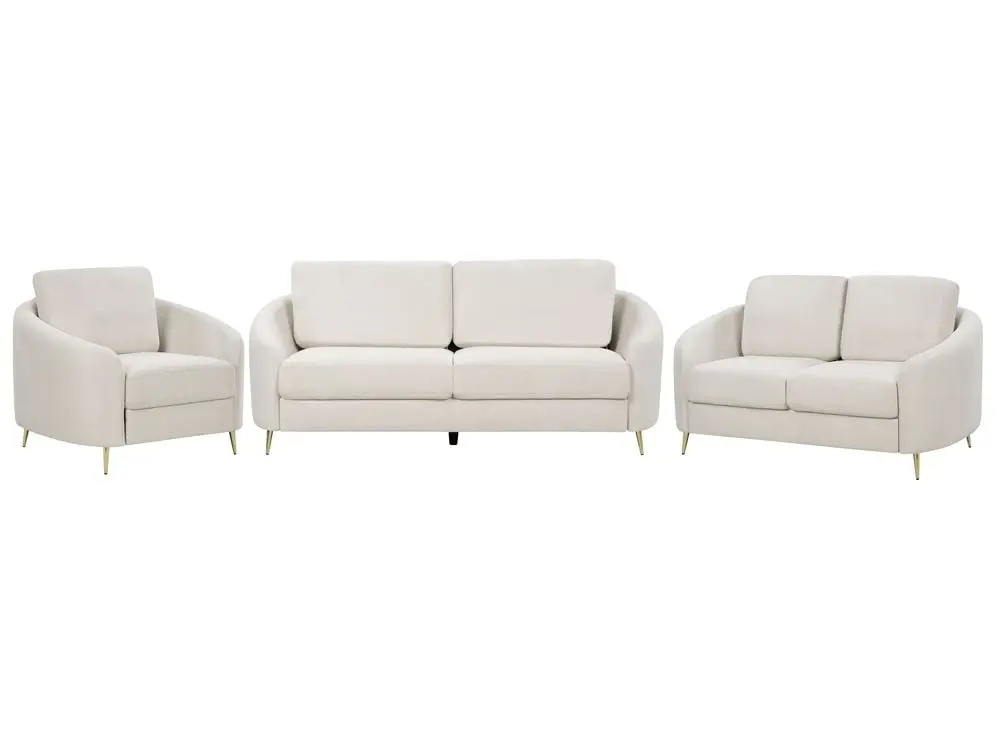 Klappbare Sofa Set hellbeige / golden 6-Sitzer TROSA