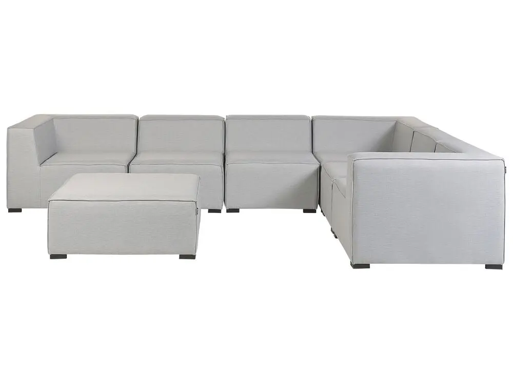 Loungesessel- Garden Corner Sofa Ottoman 7 Seater AREZZO Left Hand Kombinierbar Light Grey