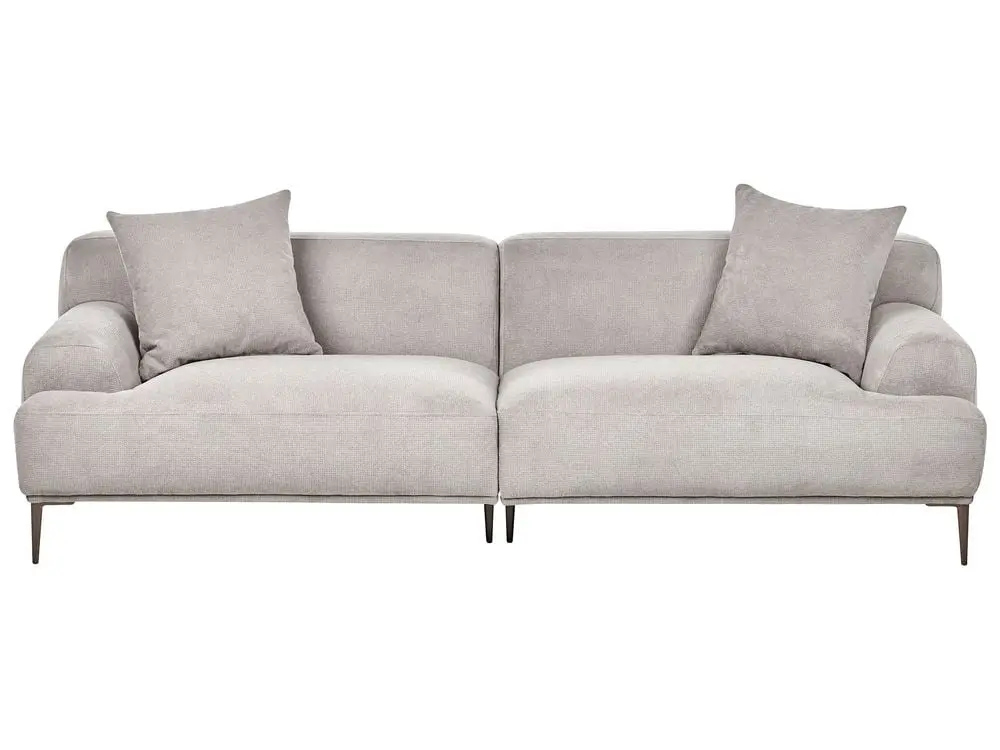 Polster- 3-Sitzer Sofa Stoff hellgrau mit Kissen MATILA
