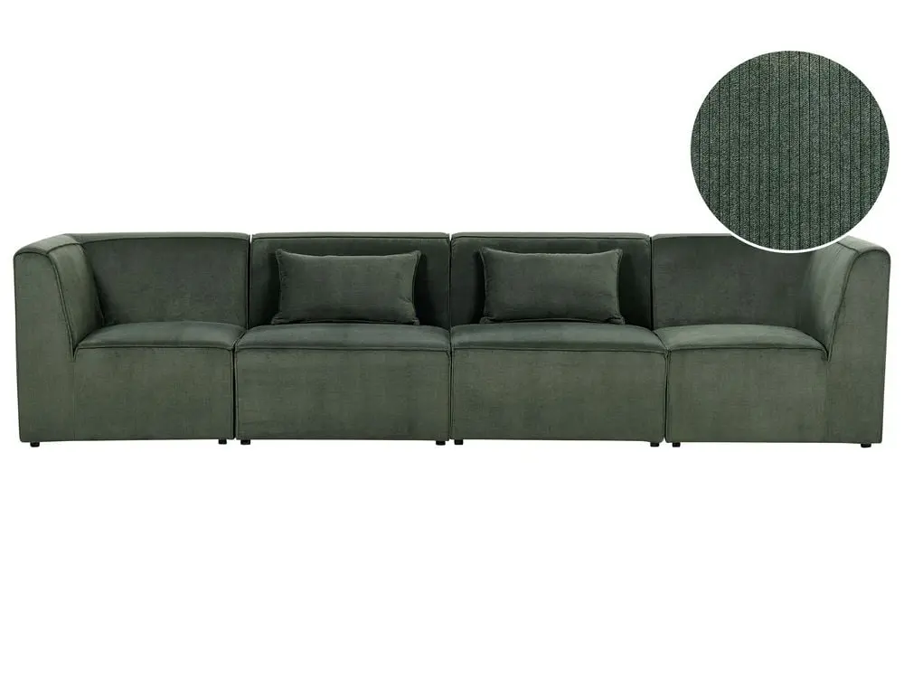 4 Seater Systemhaft Jumbo Cord Sofa Dark Green LEMVIG