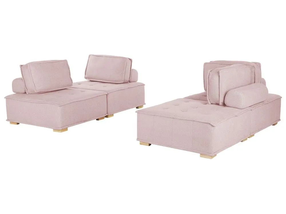 Sofa Set Polsterbezug rosa 4-Sitzer TIBRO aus strapazierfähigem Kunststoff