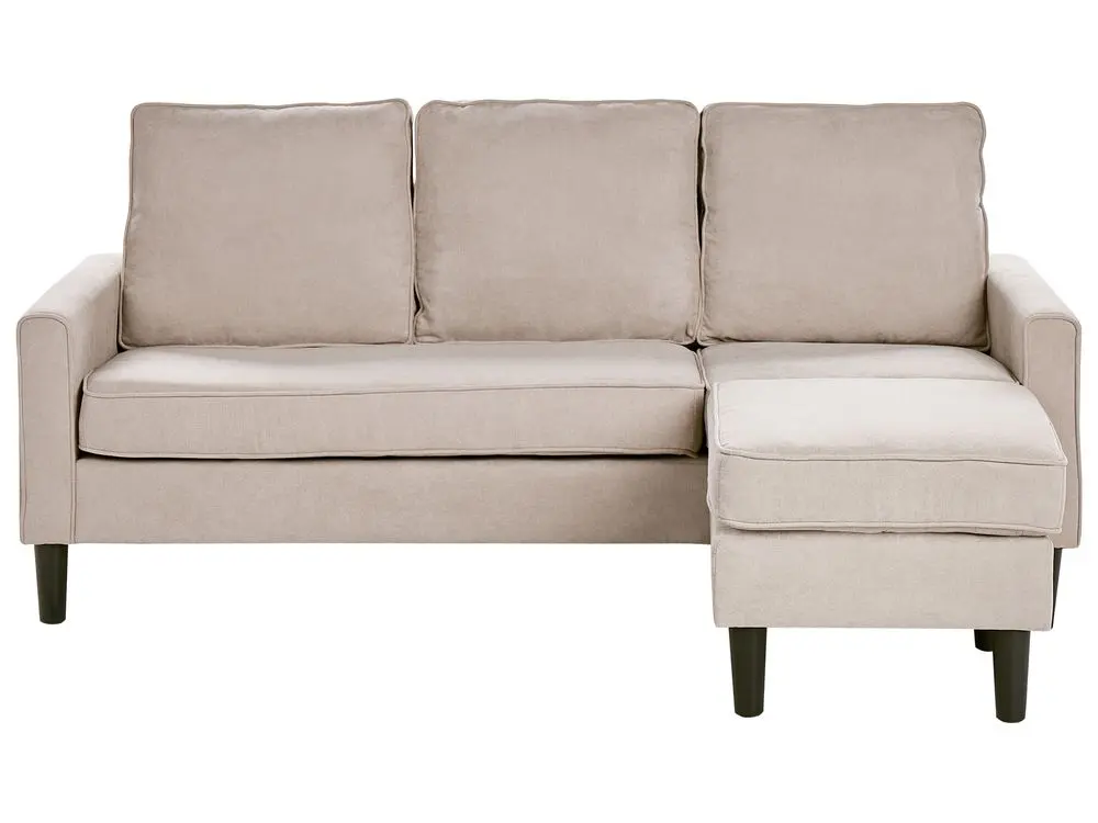 Wetterfeste Outdoor 3-Sitzer Sofa sandfarben mit Ottomane AVESTA
