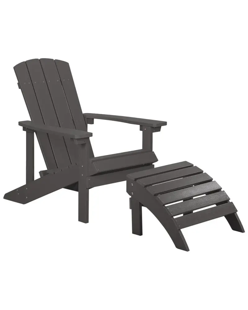 Garden Chair ADIRONDACK Footstool Dark Grey