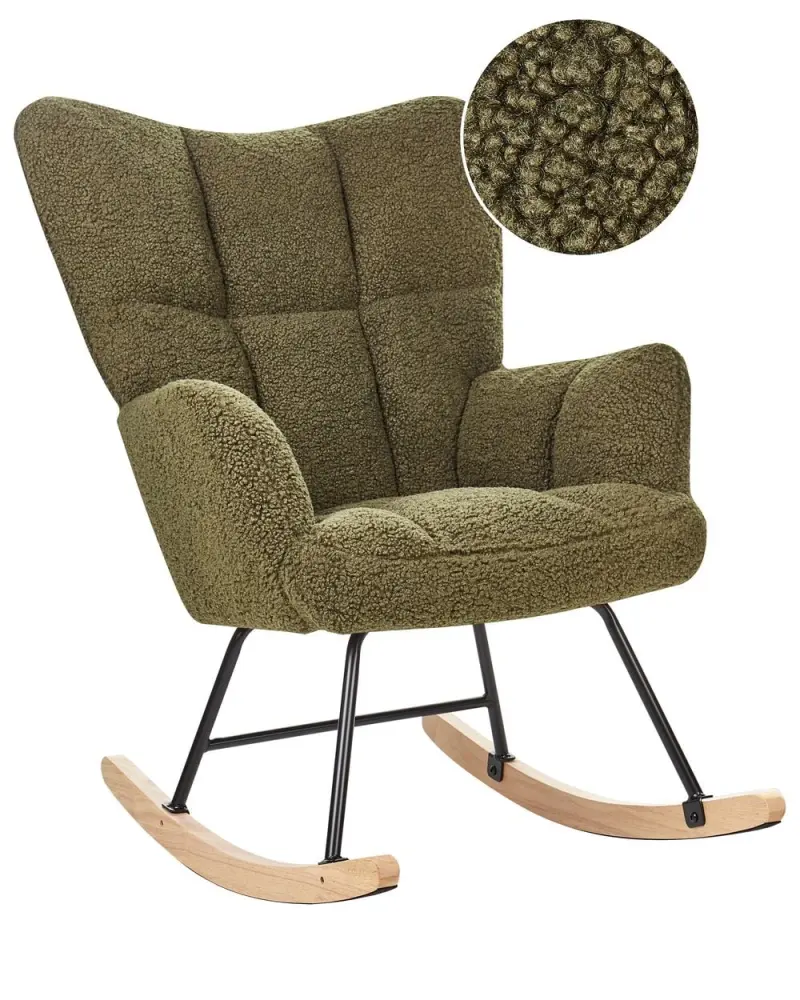 Rocking Chair OULU Boucle Dark Waldgrün