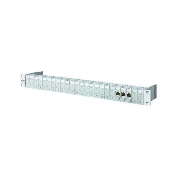 BTR Netcom Patchpanel 24Ports 1HE Cat6A Schirm RAL7035 geschirmt 4445x4826x95mm 130920-E 112713