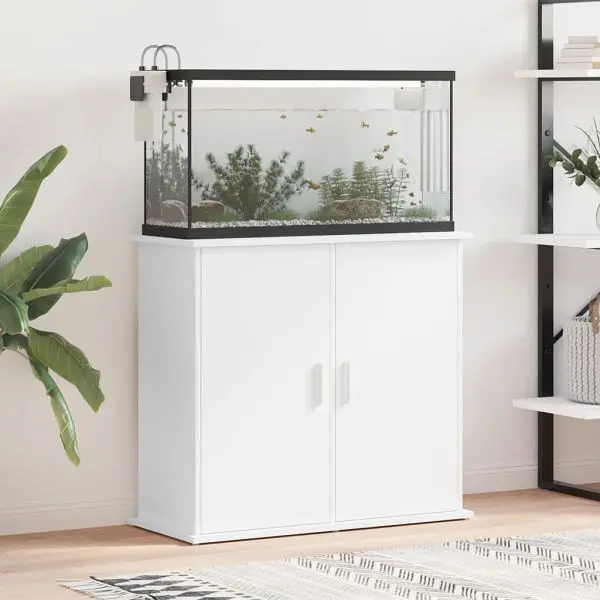 vidaXL Aquariumständer Weiß 81 Stück36x73 cm Holzwerkstoff 833623