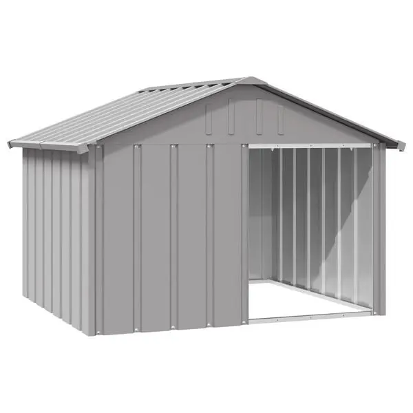 vidaXL Hundehütte Grau 1165x103x815 cm Verzinkter Stahl 171542