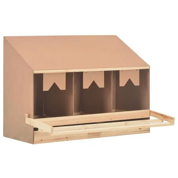 vidaXL Legenest für Hühner 3 Fächer 93x40x65 cm Massivholz Kiefer 170655