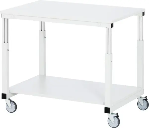 RAU Tischwagen (Arbeitsplatzsystem Serie E) B1000 x T700 x H650-1000 mm Arbeitsplatte mit Melaminharzbeschichtung Stärke ...
