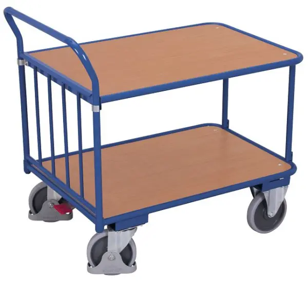 VARIOfit Schiebebügelwagen als Tischwagen Außenmaße: 1.105 x 705 x 1.030 mm RAL 5010 enzianblau sw-700.503