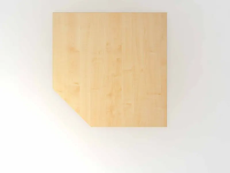 Hammerbacher Verkettungsplatte Trapezform /Konsole /Stützfuß Ahorn/Silber Quadratform mit abgeschrägter Ecke VXBT12/3/S