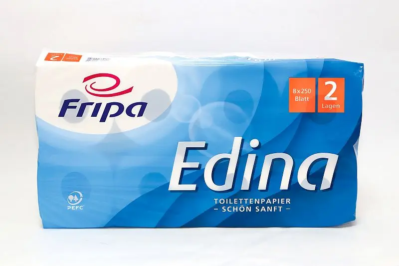 Fripa Toilettenpapier Edina hochweiß 2-lagig 250 Blatt 64 Rollen 1010808