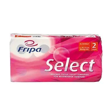 Fripa Toilettenpapier Select 2-lagig hochweiß 100 x 140 cm VE: 8 Stück 1020806