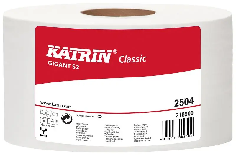 Katrin Toilettenpapier - Classic Gigant S 2 weiß 88 x 125 cm 2-lagig VE: 14400 Blatt 250400