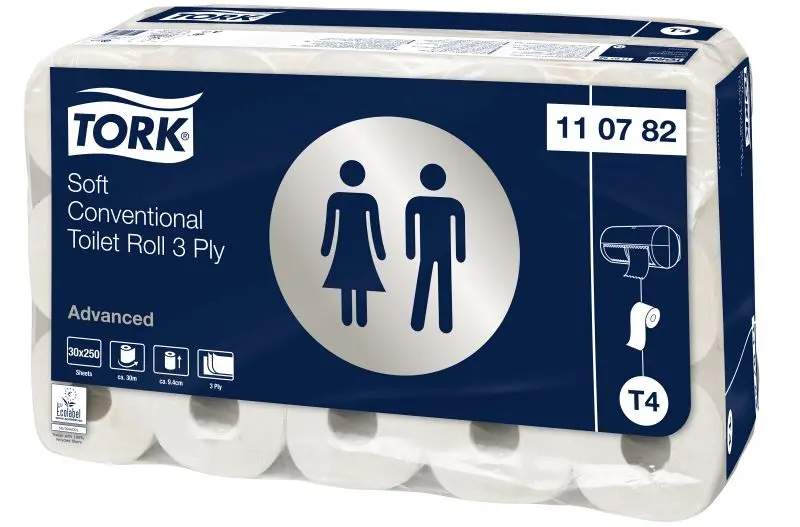 Tork Topa extra weich 3-lagig T4 Kleinrollen weiß VE: 30 Rollen à 250 Blatt 2012150