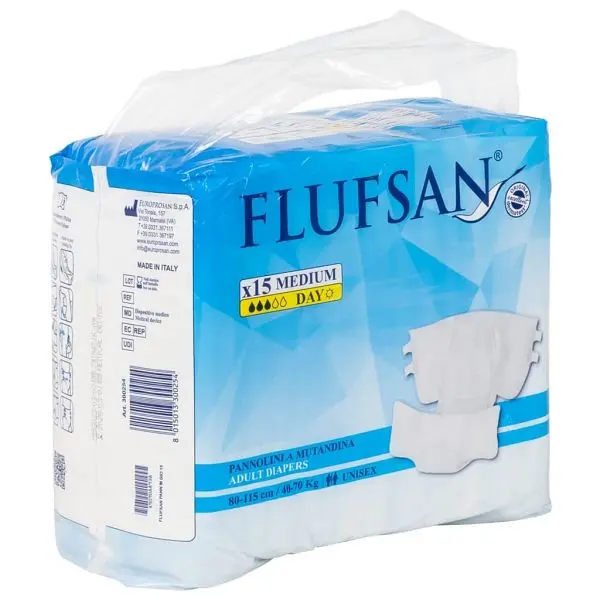 vidaXL Flufsan Einwegwindeln für Erwachsene 15 Stück Grösse M 4008051