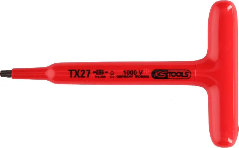 KS Tools T-Handhabung-Torx-Stiftschlüssel mit Sicherheitisolierung T10 120 mm 117.2412