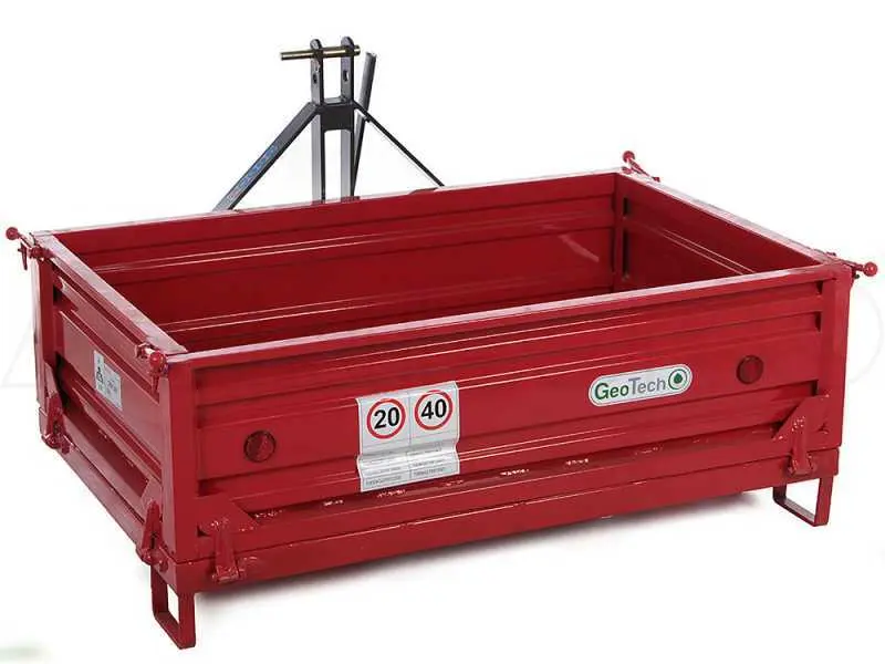 Anbaugerät für Heckcontainer für Traktor GeoTech TRP 140 - kippbar - 3 abnehmbare Bordwände