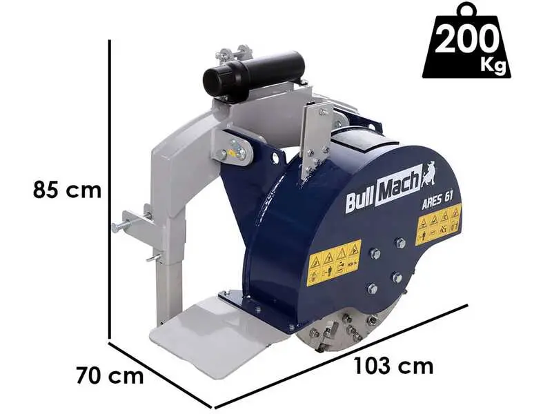 Mehrzweck- BullMach ARES 61 - Baumstumpffräse mit Traktoranbau