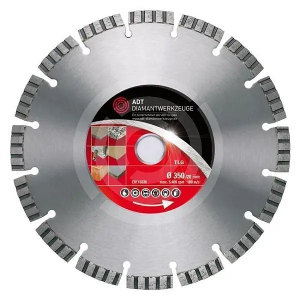 ADT Diamanttrennscheibe TLG Premium Lasergeschweißt Ø 300 mm 200 mm Bohrung TLG300-20