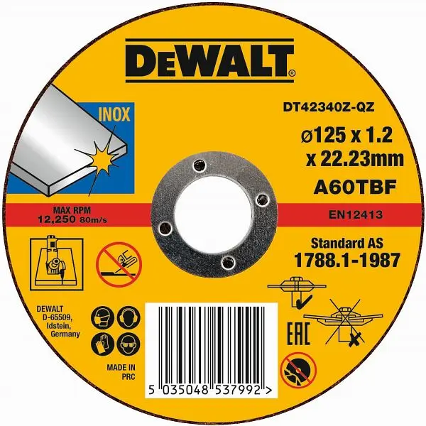 DeWantik Trennscheibe Edelstahl flach 125x1.2mm VE: 25 Stück DT42340Z-QZ
