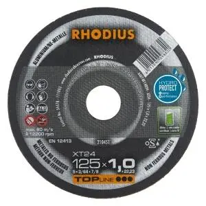 Rhodius TOPline XT24 Extradünne Trennscheibe Durchmesser [mm]: 125 Stärke [mm]: 1 Bohrung [mm]: 22.23 VE: 50 Stück 210451