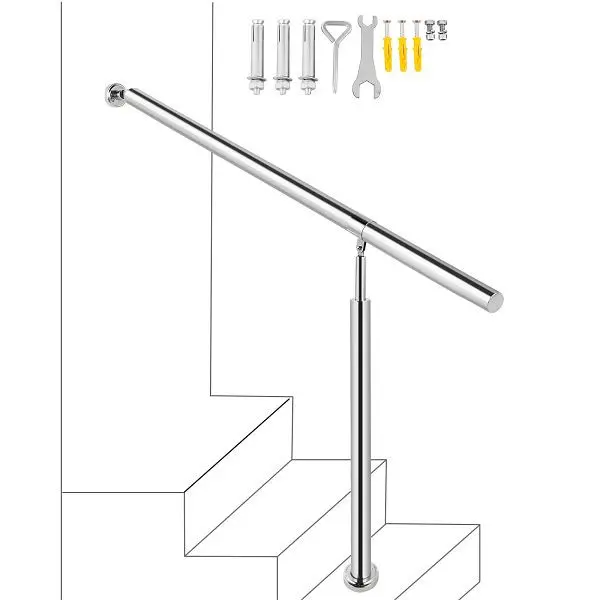 VEVOR Außentreppengeländer Treppengeländer Edelstahlgeländer Ein Schritt Wand LTFS2BBXGMLFS0001V0