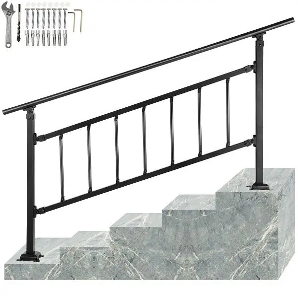 VEVOR Handlauf Quadratisch 1725 x 835cm Treppengeländer für 1-4 Stufen maximale 678 cm Höhe TZFGZXSLZFSD4JWFNV0