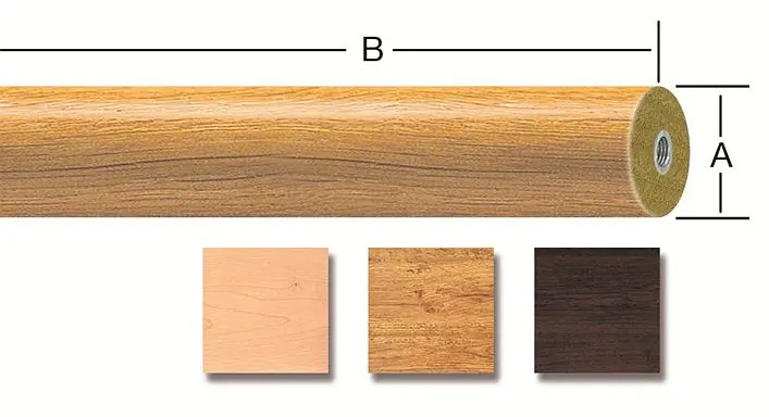 Vormann Handläufe mit Aluseele 1500 mm Eiche Wenge VE: 5 Stück 006000150EW
