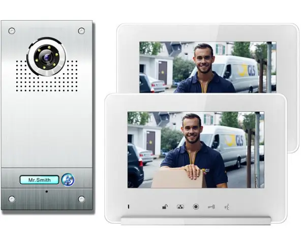 Anthell Electronics 1-Familien Farb-Video-Tür-Sprechanlage Set mit Bildspeicher mit 2X 7" Monitor CKN1-690S1-2