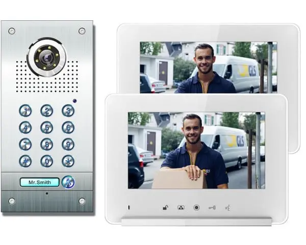Anthell Electronics 1-Familien PIN-Code Farb-Video-Sprechanlage Set mit Bildspeicher mit 2X 7" Monitor CK1-690S1-2