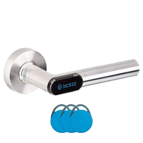 lockzz Elektronischer Türdrücker RFID HOME Starter-Set Elektronischer Türgriff Drückerrichtung rechts LZ2172-HS-ID-RR