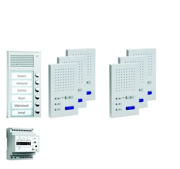 TCS Türkontrollsystem audio:pack AP für 6 Wohneinheiten mit Außenstation PAK 6 Klingeltasten 6x Freisprecher ISW3030 Sk...