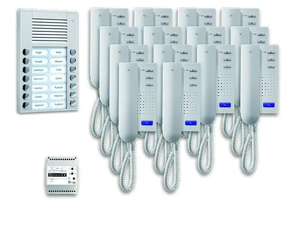 TCS Türkontrollsystem audio:pack AP für 14 Wohneinheiten mit Außenstation PES 14 Klingeltasten 14x Türtelefon ISH3030 ...