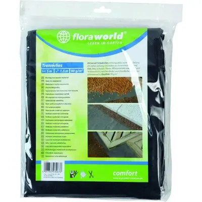 floraworld - Unkrautvlies 1 x 5m 90g/m² für Pflasterfugen