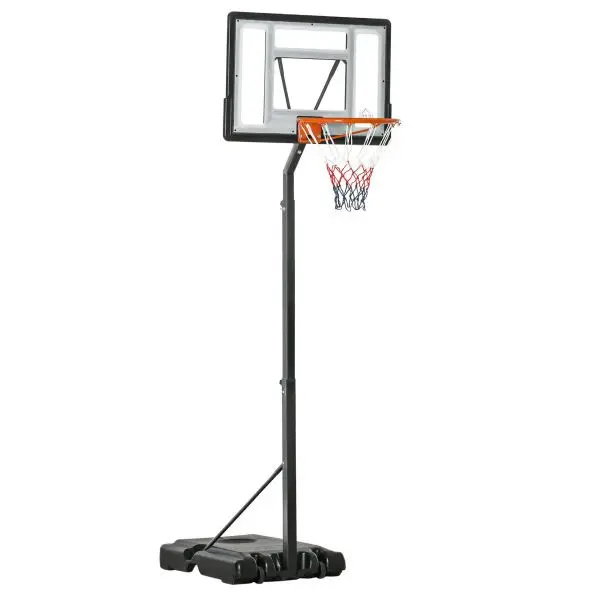 HOMCOM Basketballständer mit Rädern rollbar 260-310 cm höhenverstellbar Schwarz A61-029BK