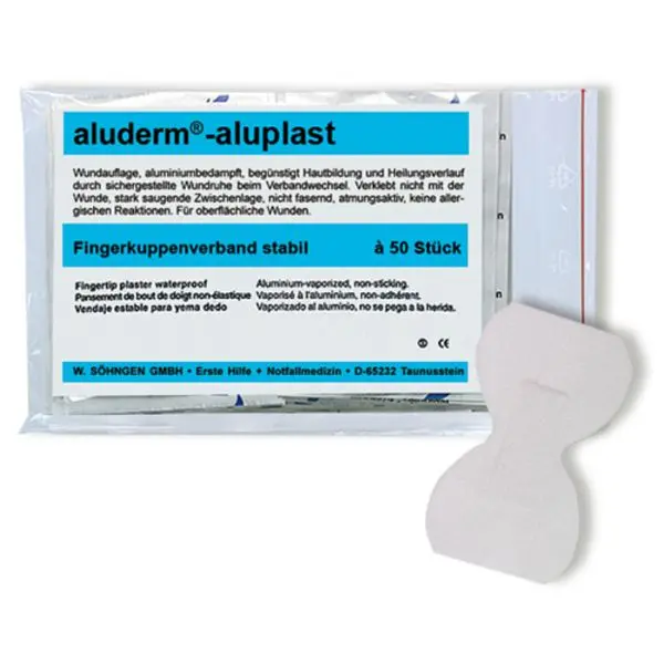 Stein HGS Fingerkuppenverbände aluderm®-aluplast 50 Stück / stabil (widerstandsfähig und wasserfest) 25994