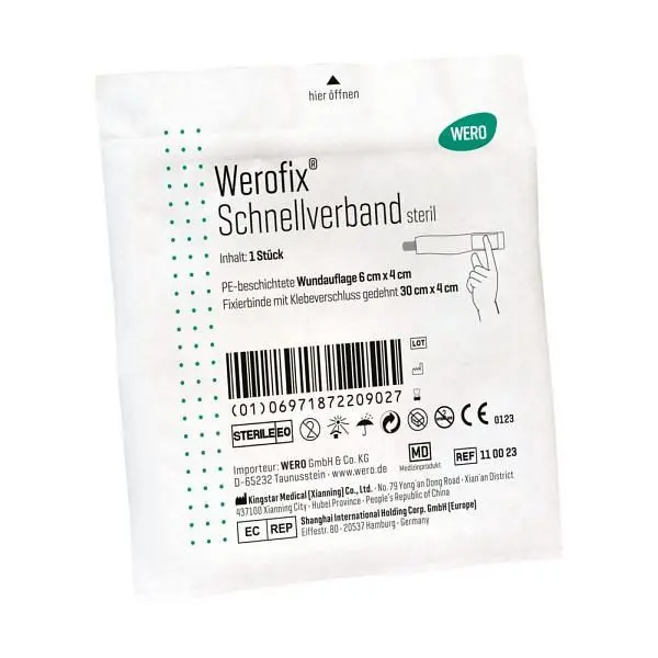 WERO Werofix Schnellverband steril PE-beschichtete Wundauflage 4 x 6 cm lose 110023