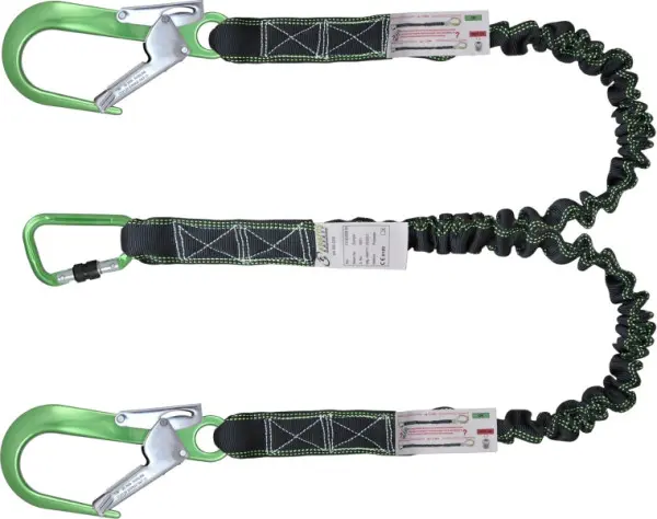 Kratos Y-Verbindungsmittel aus elastischem Gurtband mit Falldämpfer 2 m mit Karabiner FA5010522B und FA5021860 FA30100020