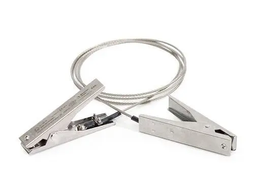 DENIOS Erdungskabel mit 2 Erdungszangen und ATEX-Zulassung 2 m Kabellänge 165880