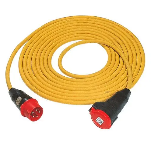 GIFAS Verlängerungsleitung PROFLEXX H07RN-F 400V 10m 5x60qmm gelb CEE-Stecker/Kupplung 32A IP 44 265216