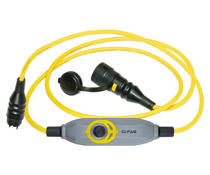 GIFAS Verlängerungsleitung PROFLEXX H07RN-F PRCD-S+ 3m mit PRCD´S+ 3x15qmm gelb Sicherheitkontaktstecker/Kupplung 300750