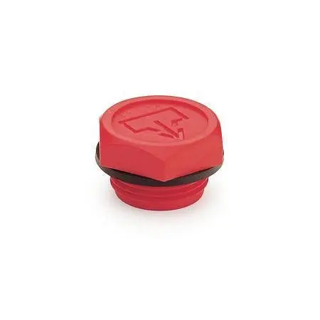 Ganter Verschlussschrauben mit DIN-Ablasssymbol Kunststoff rot O-Ring aufliegend (GN 740-M18X15) VE: 100 Stück 740-M18X15