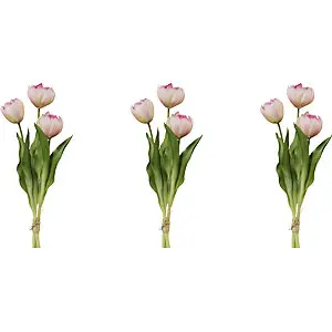 Gefüllte Tulpen, real touch, 3er-Bund, Höhe 370 mm, VE 3 Stk, rosa.